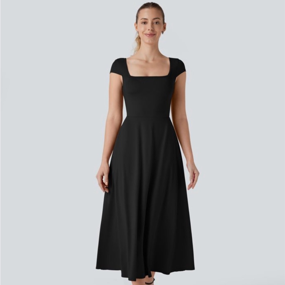 Halara Classic Black Midi Dress